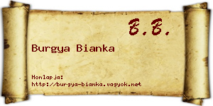 Burgya Bianka névjegykártya