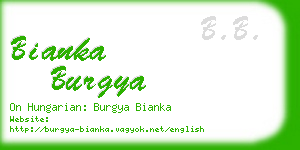 bianka burgya business card